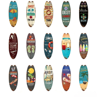 Décoration murale en bois en forme de planche de surf, Plaque murale suspendue en bois, Art mural rétro sur le thème du surf pour la décoration de la maison, du bar ou de la maison de plage, Cadeau