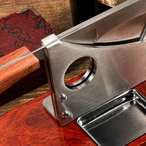 Erliao Wooden Base Tabletop <strong>Cigar</strong> <strong>Cutter</strong>, Stainless Steel Guillotine Blade, <strong>Professional</strong> Desktop Clipper - Product Image 6