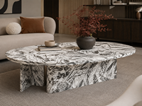 Dalles de marbre blanc Phoenix pour îlots de cuisine, éviers sur pied, escaliers, buffets en pierre et panneaux muraux décoratifs à motifs.