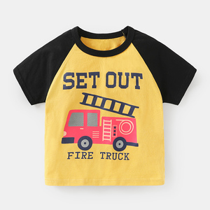 Nouveaux t-shirts décontractés pour garçons, été, personnalisés, avec des couleurs contrastées et des dessins animés, provenant d'un fournisseur chinois - Product Image 5