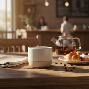 Mug à café en céramique avec logo personnalisé 230 ml Tasse à thé en <span class=keywords><strong>poterie</strong></span> vintage Faite à la main Sans poignée Tasse à expresso pour café - Product Image 3