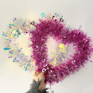 Décorations <span class=keywords><strong>de</strong></span> guirlande en tissu pour la Saint-Valentin, nouveautés, fournitures <span class=keywords><strong>de</strong></span> fête, suspensions murales en forme <span class=keywords><strong>de</strong></span> cœur, mise en scène festive, porte - Product Image 3