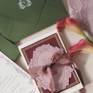 Tarjetas de Invitación de Papel de Algodón con Impresión de Vainilla, Relieve 3D Personalizado, Relieve en Relieve Premium y Logotipo Personalizado, Modelo 465 - Product Image 4