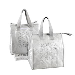 Custom Foldable Top Reusable Waterproof Insulated Cooler Freezable Brown <b>Paper</b> Tyvek <b>Lunch</b> <b>Bag</b> for Women Insulated <b>Lunch</b> <b>Bag</b> - Product Image 1