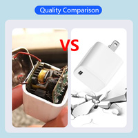Chargeur mural USB portable super rapide 25W Mini PD 30W 20W Chargeur de téléphone portable de voyage Sortie CC Type C