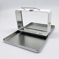 AJB OEM Boîte en fer portable pour tuiles magnétiques, ouverture double face, double plateau pour 2 joueurs, jouet interactif STEM pour enfants, logo personnalisé