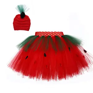2022圣诞服装儿童草莓水果装扮薄纱裙为第一个生日派对
