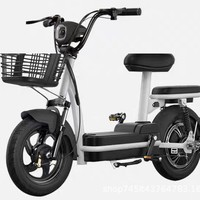 Vélo électrique pas cher avec moteur de moyeu arrière 350W, batterie amovible, pour trajets urbains, avec panier avant, freins à disque doubles et écran LCD numérique