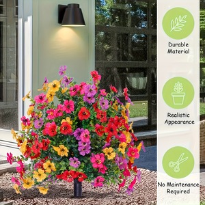 Flores Artificiales Realistas para Jardín, con Material Duradero, se Pueden Insertar en el Suelo - Product Image 1