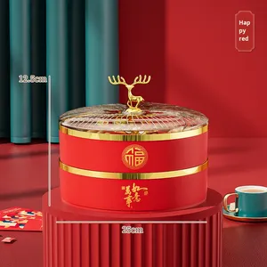 Elk Multi-layer Candy Storage Box Sala Mesa De Café Placa De Frutas Secas Tampa Compartimentada Casamento Frutas Doces Festivo Novo - Product Image 6