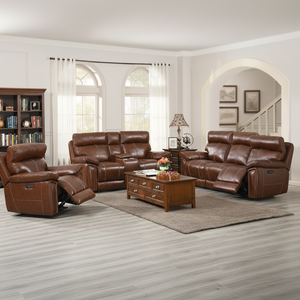 Fauteuil inclinable <span class=keywords><strong>électrique</strong></span> à double moteur, zéro espacement mural, cuir marron - Product Image 2