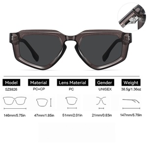 Sunray Propionate Acetate Frame Multi Side Rim Pin Insert Arm <b>Sunglasses</b> For Men And Women Euro American Trend Wear - Product Image 3