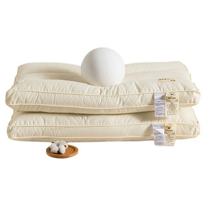 Cotton <b>Pillow</b> Concave Shape Breathable <b>Neck</b> Support For Adults Home Dormitory Use Single Pack White - Product Image 1