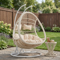 2026 Fauteuil suspendu balancelle à bascule en métal, style hamac double, avec accoudoirs, pour balcon et extérieur