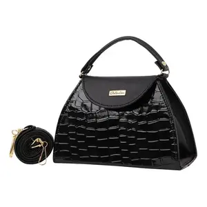 Bolso Bandolera Negro Fana Acalia con Patrón de Cocodrilo, Bolso de Pecho Premium para Mujer con Correa para el Hombro, Estilo Moderno para Adultos - Product Image 3
