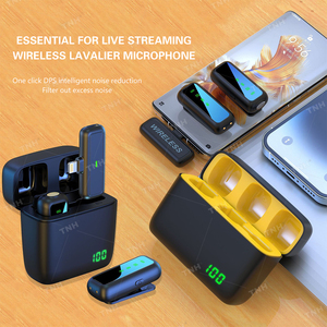 TNH-Sistema de micrófono con clip inalámbrico, estuche de carga, 2 mini micrófonos Lavalier para grabación en vivo, cámara de teléfono móvil - Product Image 3