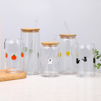 Gros Gobelet Personnalisé en Verre Motif Citrouille et Fantôme Halloween Gaufré 3D, avec Couvercle en Bambou et Paille, pour Bière, Café Glacé, avec Logo en Vrac