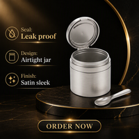 Pot de crème cosmétique en PP de 100 ml, réutilisable, avec couvercle à rabat et cuillère, emballage hermétique