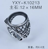 Massive 925er Sterling Silber Semi Mount Ring Base Antike leere Inlay-Einstellung Einstellbare Größe für DIY Schmuck Zubehör für Männer