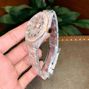 นาฬิกาข้อมือฮิปฮอปสุดหรู หน้าปัดทรงกลม ประดับ<span class=keywords><strong>เพชร</strong></span> <span class=keywords><strong>VVS</strong></span> D มอยส์ซาไนต์ สำหรับผู้ชาย - Product Image 3