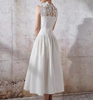 Nouveau design blanc dentelle florale Patchwork Slim tenue décontractée femme sans manches élégantes robes de soirée de mariage