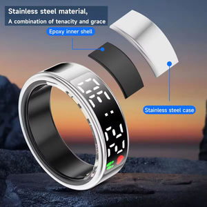Digital Display IP68 Waterproof Smartring Swim Sleep Fitness Tracker Health Monitor Metal SR08 Smart Ring Without Charging <b>Box</b> - Product Image 3