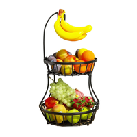 Panier de rangement multifonctionnel à 2 niveaux, grande capacité, écologique et simple, pour fruits et légumes, idéal pour la cuisine et la maison