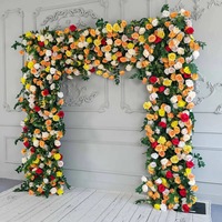 NINI Orange Seiden-Hochzeitsbogen, handgefertigt, quadratisch, als Hintergrund für Hochzeiten, Desserttische, Babypartys und Fotografie