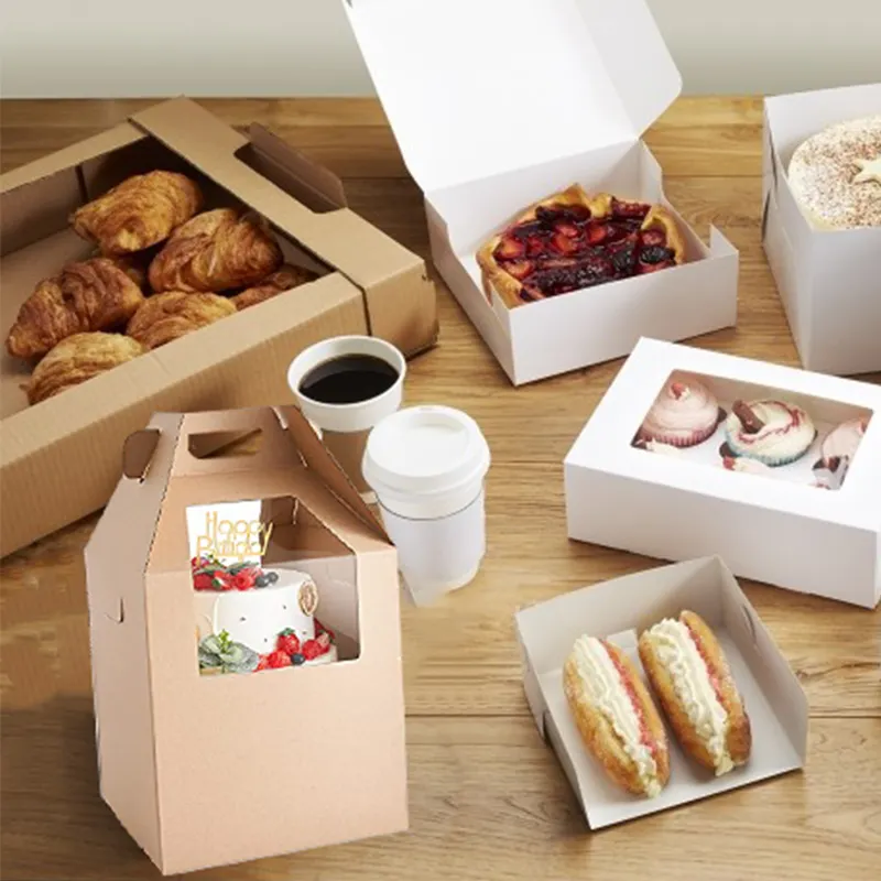 Fabrik Großhandel groß kleine benutzer definierte weiße braune Kraft papier Kuchen Box Verpackung