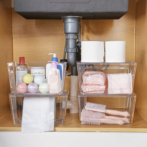 Bliss Bins Modern <strong>Clear</strong> <strong>Rectangular</strong> Storage <strong>Containers</strong> Open Front Lids Stackable PET Plastic Eco-Friendly Durable Kitchen Food - Product Image 6