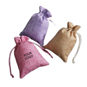 Cheap <b>Small</b> Burlap Natural Linen Jute Sack Coffee <b>Bean</b> Jewelry Gift Pouch Drawstring <b>Bags</b> with Custom Logo Silk Screen Printed - Product Image 1