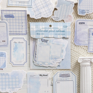 Cuaderno de Acuarela a Cuadros con Elementos Decorativos, Serie de Notas Adhesivas, 30 Hojas por Paquete - Product Image 2