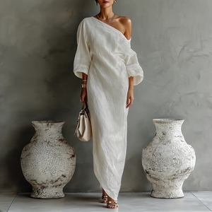 Abito Lungo Casual Monospalla Personalizzato ODM per Donna, <span class=keywords><strong>Stile</strong></span> Vacanza, per Spiaggia, Vacanze, Estate e Uso Quotidiano - Product Image 1