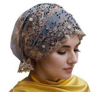 Última Moda 2026: Pañuelo Instantáneo Gele Elegante de Color Liso con Encaje, Ecológico y Transpirable para Mujer (Vestido de Casa) - Product Image 6