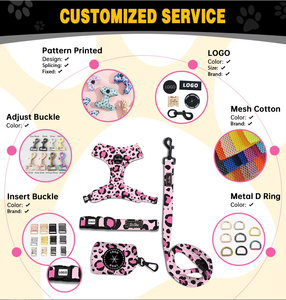 Set Pettorina, Collare e Guinzaglio Personalizzato SinSky per Cani, Lussuoso Set in Pile Teddy Ricamato, Pettorina Anti-Trazione - Product Image 5