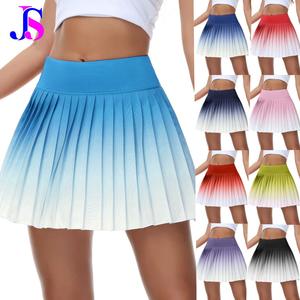 金丝渐变颜色运动裙时尚百褶裙配短裤健身运动网球裙运动服运动服标志 - Product Image 1