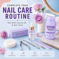 Dissolvant de vernis à ongles à l'acétone en flacon pompe, formule salon, rapide, doux, efficace, pour une élimination rapide et un fini impeccable, pour ongles naturels et artificiels