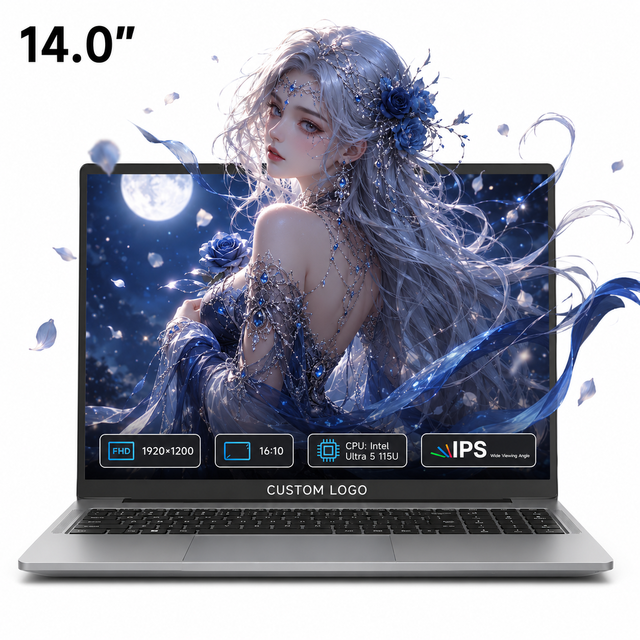OEM Manufacturer 14 Inch Intel Ultra 5 115U Win11 Laptop FHD Plus Display Backlit Keyboard Fingerprint Business Laptop