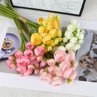 KEWEI 1891 Harga Kompetitif Buket Kecil Sutra Bunga Ranunculus Buatan Putih Buket Pengantin Ranunculus Bunga Pernikahan