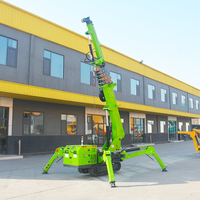 Mini-grue araignée sur chenilles 1,2T-5T certifiée CE avec flèche à rotation complète pour levage de toitures