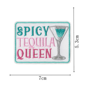Toppa con ricamo regina di Tequila piccante per risparmiare acqua e bere Margs ferro su Patch suona come una cazzata per Me toppa con cappello da camionista - Product Image 3