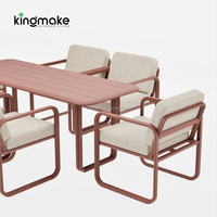 Ensemble de salle à manger d'extérieur moderne et peu encombrant, style aluminium, table et chaises, ensemble de meubles de jardin décontractés, table basse de patio
