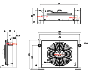 Enfriadores de aceite de aire hidráulicos, radiador de aleta de placa, herramientas de máquina CNC, con ventilador de CC de 12V - Product Image 6