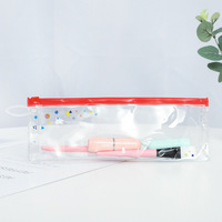 Sac à crayons personnalisé avec logo en PVC, fermeture éclair, fournitures scolaires pour la rentrée scolaire, étui pour crayons, organisateur de maquillage, sacs cosmétiques
