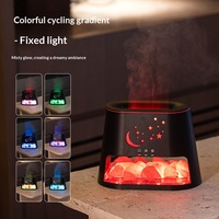 Humidificateur et diffuseur d'arômes à effet flamme en pierre de sel, nouveau modèle ; Diffuseur d'huiles essentielles à effet flamme dégradé sept couleurs, alimenté par USB, pour la maison et le bureau