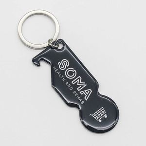 Custom Logo Metal Printing Supermarket Shopping Cart Chip Unlock Remover Trolley Token Coin Keychain - Product Image 4