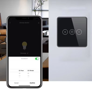 WiFi Tuya Smart Home Touchscreen Schakelaar van Gehard Glas met Spraakbesturing, Slimme Dimmer Wandlichtschakelaar, Werkt met Alexa en Google Assistent - Product Image 1