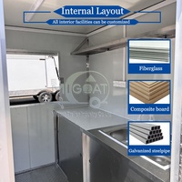 Chariot alimentaire fermé personnalisable avec double fenêtre de service pour la vente de café, de collations et de boissons