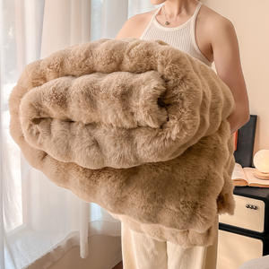 셔파 소재 부드러운 담요, 기계 세탁 가능, 슈퍼킹 사이즈 이불 커버 침구 세트, 두꺼운 겨울 담요 - Product Image 4