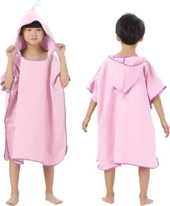 Dập nổi trẻ em trẻ em trùm đầu bãi biển Poncho tắm bãi biển Khăn từ kho